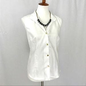 Sleeveless Button Down Blouse